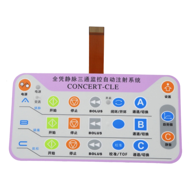 Medical-Grade Membrane Switch Control Panel for Syringe Devices
