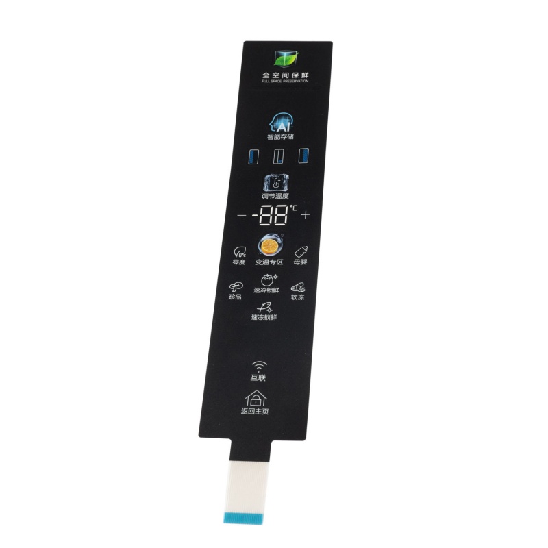Smart Refrigerator LED Backlit Membrane Switch – High-End HMI Solution for Premium Refrigeration Appliances